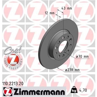 Brzdový kotúč (cena za 1ks) ZIMMERMANN 110.2213.20