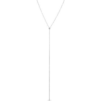 Klenota Náhrdelník s bezel diamantom v bielom zlate k0671012