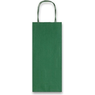 Papírová taška Allegra, 140 x 85 x 390 mm, na lahev, zelená