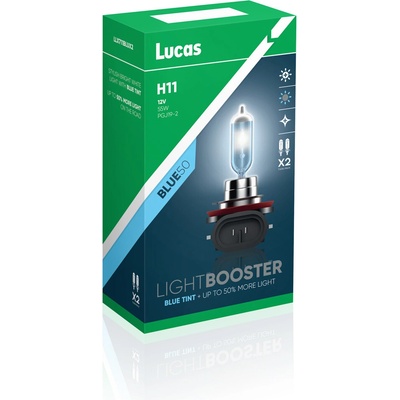 LUXLINE 12V 55W PGJ19-2 H11 LIGHT BOOSTER BLUE box 2 ks LLX711BLUX2