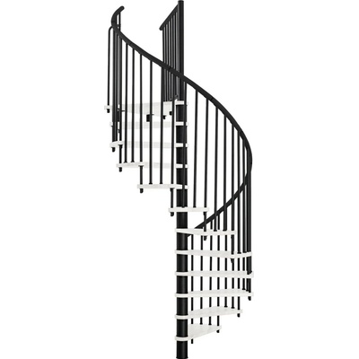 Minka STAIRS Kombinované točité schodisko Spiral Effect biela/čierna pr. 160 cm