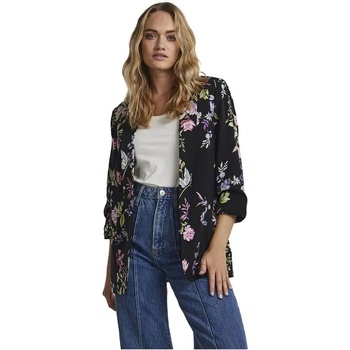 PIECES Сако Pieces Boss 3/4 Printed blazer - Multicolor (Black / Aop Flower)