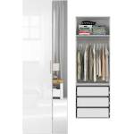 BRW Гардероб flex 75 / 66 / 218 см бял гланц с огледало (f57-szafa_zestaw_14-bi/blp/sz-kpl01)