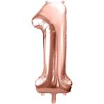 Party Deco Фолиев Балон Цифра, Розово Злато - 86см - 1 (fb1m-1-019r)