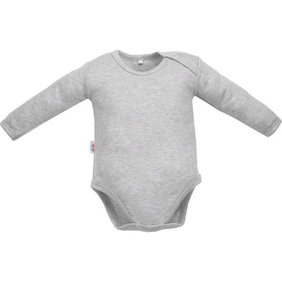 NEW BABY Dojčenské bavlnené body s dlhým rukávom New Baby Pastel sivé