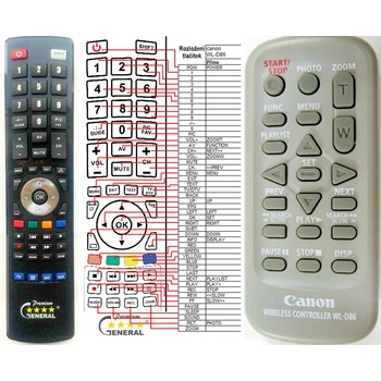 GENERAL CANON WL-D86 - съвместимо дистанционно управление на марката General (WL-D86)