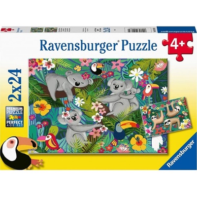 Ravensburger 051830 Koaly a lenochodi 2 x 24 dílků