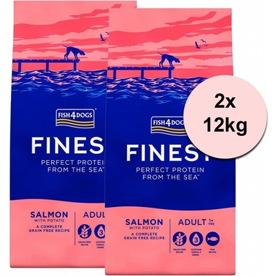 FISH4DOGS FINEST Salmon Adult Large 2 x 12 kg