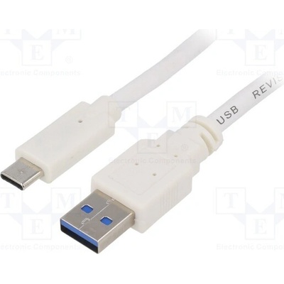 Gembird CCP-USB3-AMCM-W-0.5M USB 3.0, USB A vidlice, USB C vidlice, zlacený, 0,5m, bílý