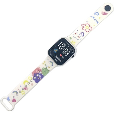 NUBLO Детски часовник NUBLO Watch SE2, Силиконова каишка, Бял / Сив (SE2-WHITE-BLUE)