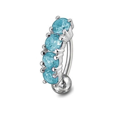 Šperky4U stříbrný piercing do pupíku obrácený BP01181-Q