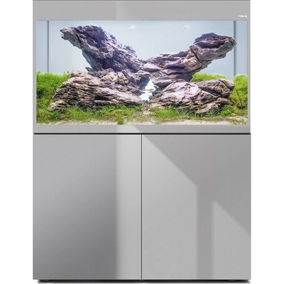Aquael Glossy 100 akvarijní set šedý 215 l