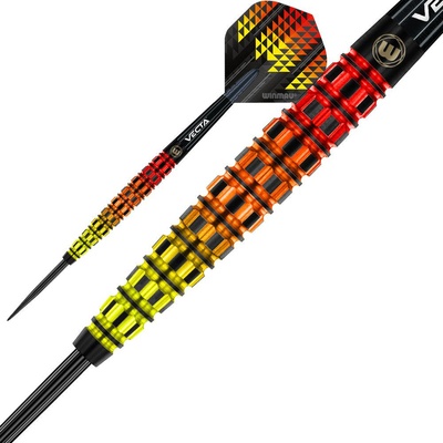 Sada steel šipek Winmau Firestorm Flame Tapered 23g, 90% wolfram