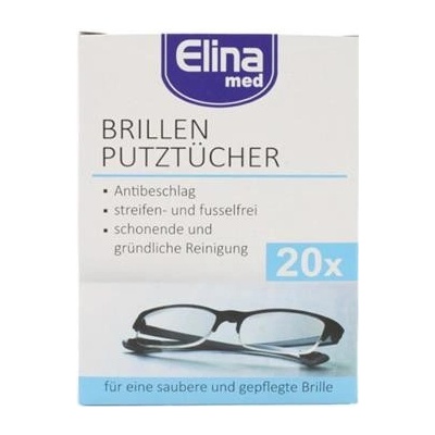Elina čistící ubrousky na brýle 20 ks