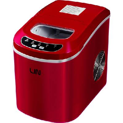 Přenosný výrobník ledových kostek LIN ICE PRO-R12 červený