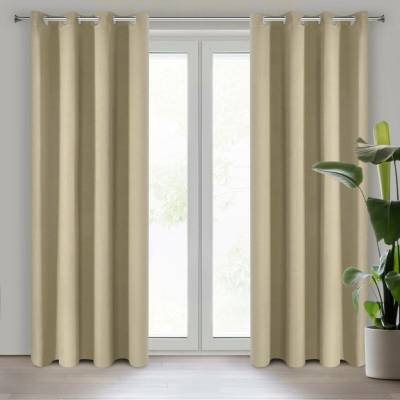 Eurofirany Závěs 135 x 250 cm blackout béžový na kovových kroužcích PARISA Design 91