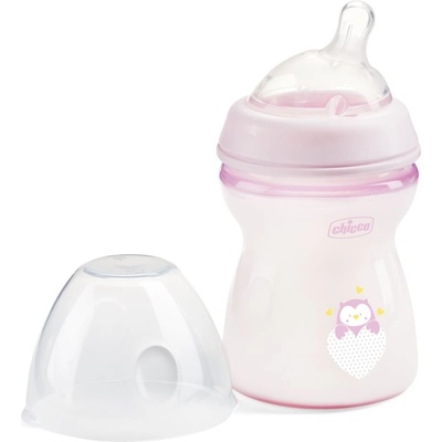 Chicco Natural Feeling kojenecká láhev růžová 250ml