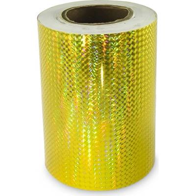 Univerzální hologramová samolepící fólie na metry MOTIV 1 čtverečky - šíře 20cm - zlatá