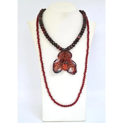 Dannyra Колие с естествена орхидея Белатум, ахат и турмалин Dannyra Jewels