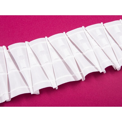 Riasiaca stuha RS-004 cik-cak biela - výška 10 cm - riasenie 1:2,5