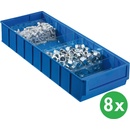 Allit Plastový regálový box ShelfBox typ F 183 x 300 x 81 mm 8 ks modrý