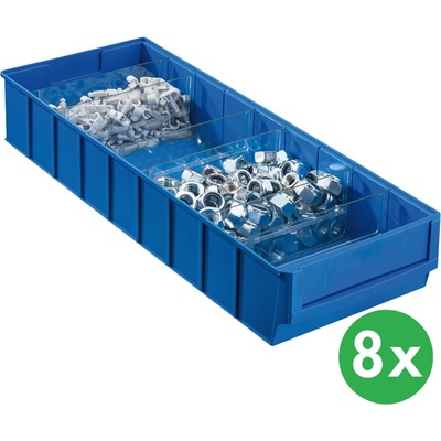 Allit Plastový regálový box ShelfBox typ F 183 x 300 x 81 mm 8 ks modrý