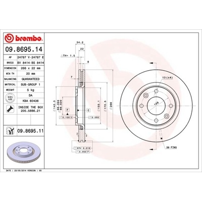 Brzdový kotúč BREMBO 09.8695.11