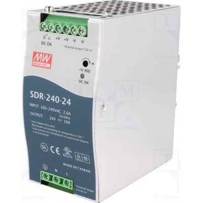 Mean Well SDR-240-24 síťový zdroj na DIN lištu, 24 V/DC, 10 A, 240 W, výstupy 1 x