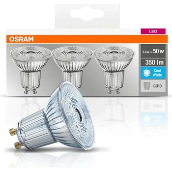 Osram sada 3x LED žárovka GU10, PAR16, 4,3W, 350lm, 4000K, neutrální bílá