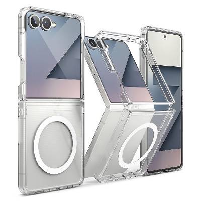 Удароустойчив твърд кейс с MagSafe за Samsung Galaxy Z Flip 7 от Ringke Fusion Magnetic - Clear (8800293855613)
