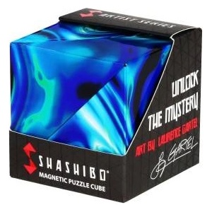 Shashibo Shape Changing Box - Award-winning, patented fidget cube with 36 rare earth magnets - can be transformed into over 100 shapes (Mystic Ocean) - SHA11MO