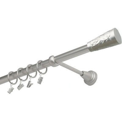 OK-GarnýžeCZ Garnýž kovová jednořadá 19mm Sevilla satina 410 cm do stěny / kroužky s žabkou