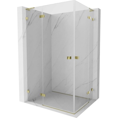 Mexen Lunar L Duo лява отваряема душ кабина 95 x 75 см, прозрачна, златна - 834L-095L-075P-50-00 (834L-095L-075P-50-00)