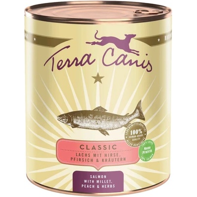 Terra Canis сьомга с просо, праскова и билки 800 г