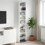 vidaXL Кабинет за CD Бяло 33 x 23, 5 x 175 см Инженерна дървесина (8012642)