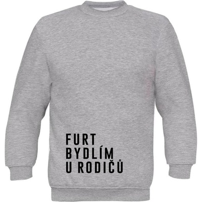 Dětská mikina Classic Furt bydlím u rodičů černý šedá