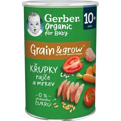 GERBER Organic chrumky s rajčinami a mrkvou 35 g