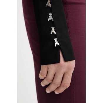 Patrizia Pepe Риза Patrizia Pepe дамска в черно със стандартна кройка с класическа яка 8C0761 A8I1 (8C0761.A8I1)