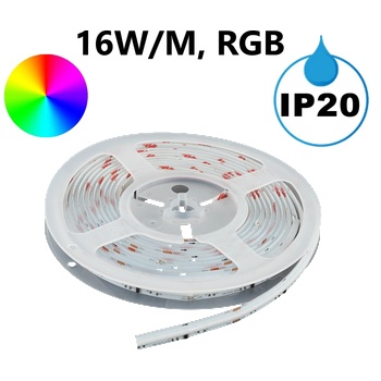 UltraLux Дигитална RGB LED лента 16W/m, IC WS2811, 24V DC, 16 pixels/m, COB, 5m, IP20 (LCDG576RGB)