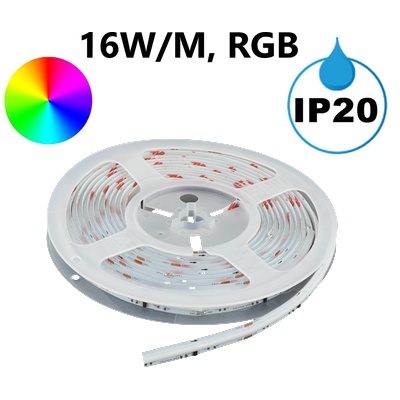 UltraLux Дигитална RGB LED лента 16W/m, IC WS2811, 24V DC, 16 pixels/m, COB, 5m, IP20 (LCDG576RGB)
