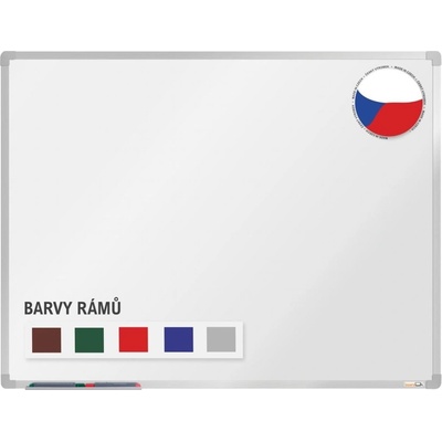 VMS VISION Bílá magnetická tabule s emailovým povrchem 200 x 120 cm