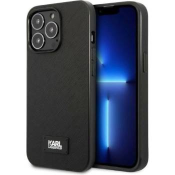 KARL LAGERFELD Кейс Karl Lagerfeld KLHCP13LSFMP2K за iPhone 13 Pro / 13 6.1", твърд, черен / черен, Saffiano Plaque (KF001318-0)