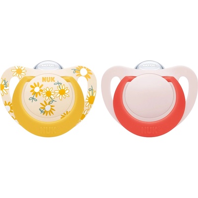 Nuk Силиконови залъгалки NUK - Star, 2 броя, 6-18 м, за момиче (10176287)