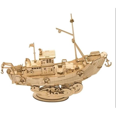 Robotime Rolife 3D dřevěné puzzle Rybářská loď 104 ks