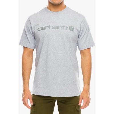 Carhartt Bavlněné tričko Dearborn Relaxed Logo T-Shirt heather gray/gray