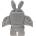 Childhome Възглавничка за стол за хранене Childhome - Rabbit, Jersey Grey (CCRASCJG)