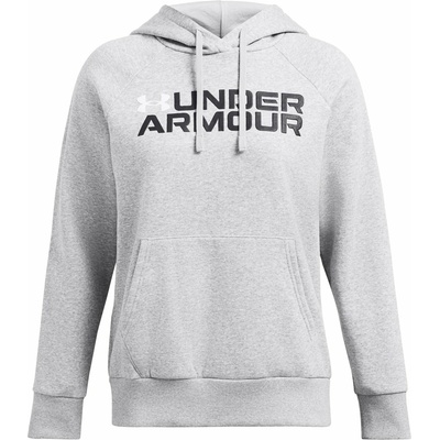 Under Armour Rival Fleece Wordmark Hoodie-GRY 1386512-011
