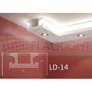  Ld-14 Декоративен профил за скрито led осветление ► 2метра (ld14)