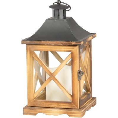 Lampáš MagicHome LW8834, 16x16x35 cm, LED, 3xAAA, drevo