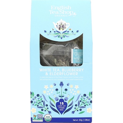 English Tea Shop Bílý čaj, borůvka a bezinka 15 pyramidek sypaného čaje